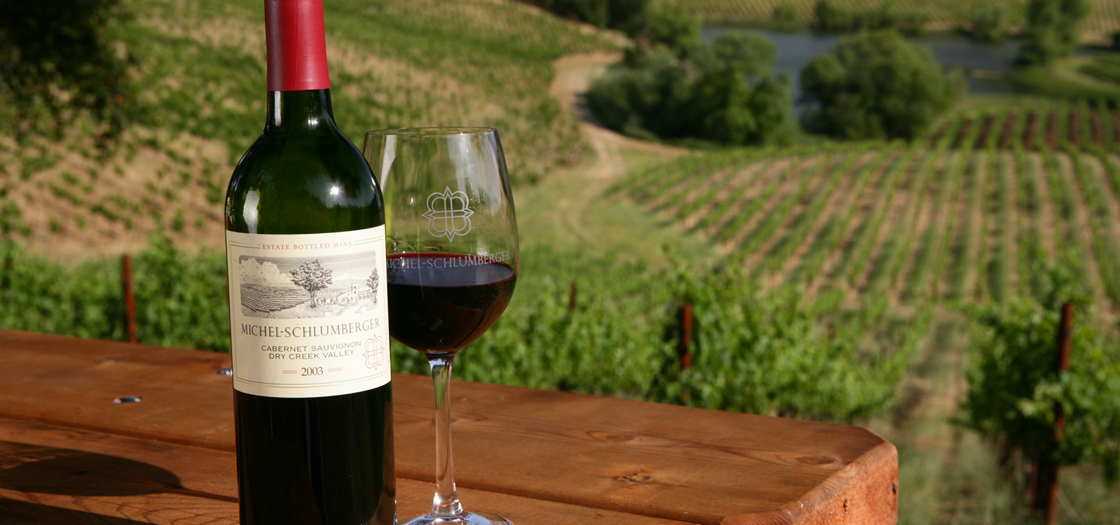 Red wine in the Michel-Schlumberger vineyard