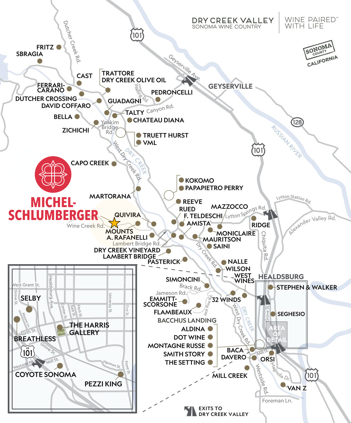 Michel-Schlumberger Wine Estate on Passport to Dry Creek Valley map