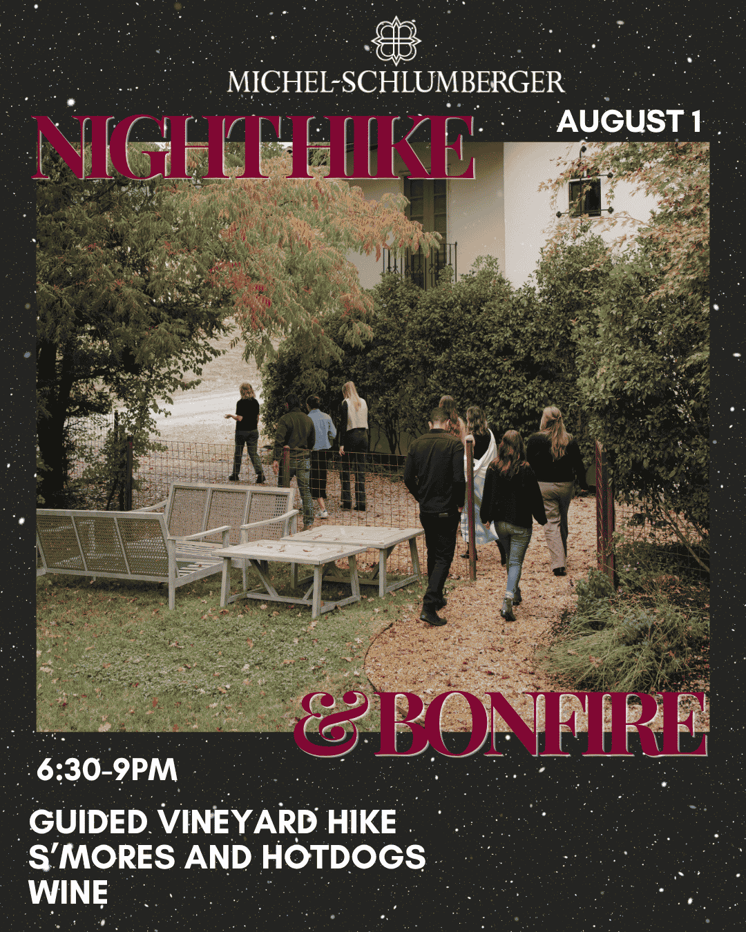 Vineyard Night Hike and Bonfire